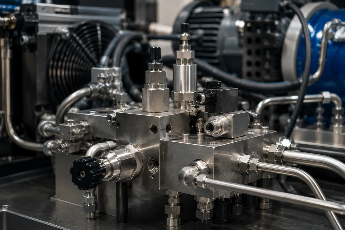 High-pressure hydraulic fluid control components and directional regulating valves