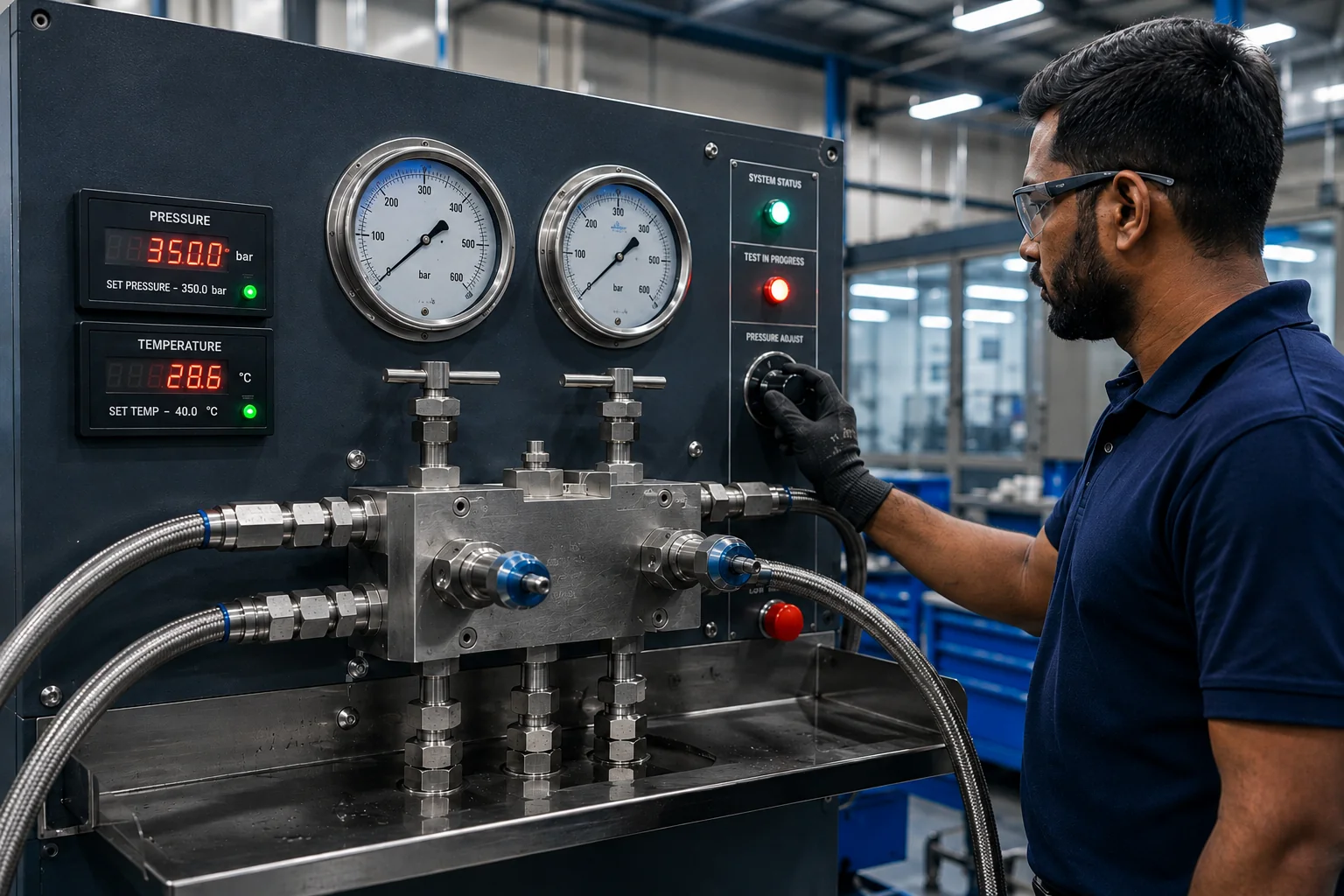 Hydrostatic and Pressure Testing of Precision Valve Manifolds