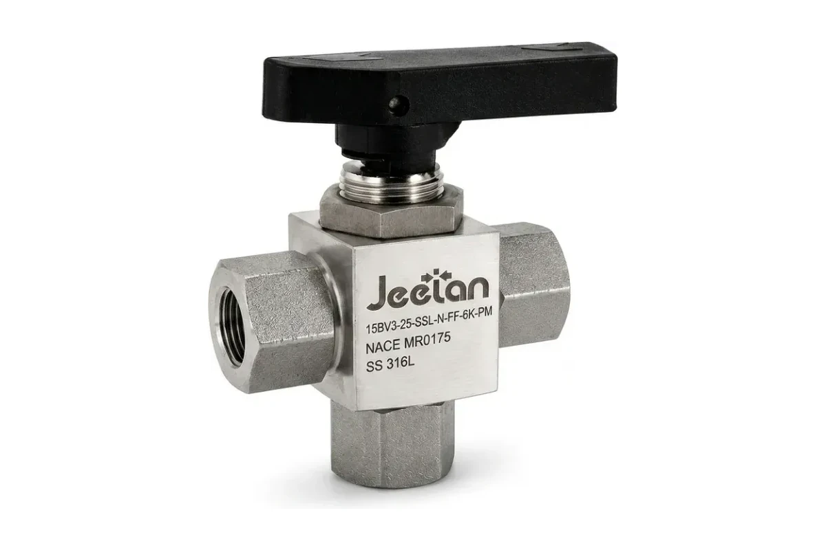 Jeetan Fluid Power 3-Way High-Pressure Diverter Ball Valve 15BV3